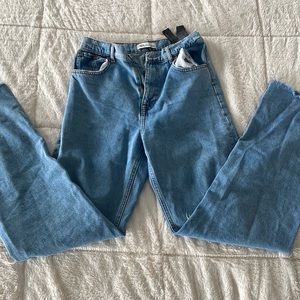 Zara “the 90’s full length” blue long wide legged jeans